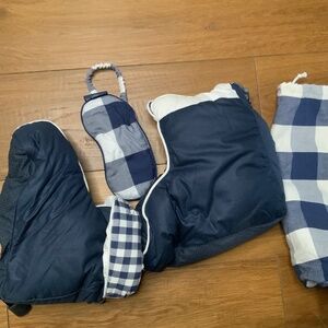 Hastens Eye Mask and Slipper Booties with Case. Brand New
